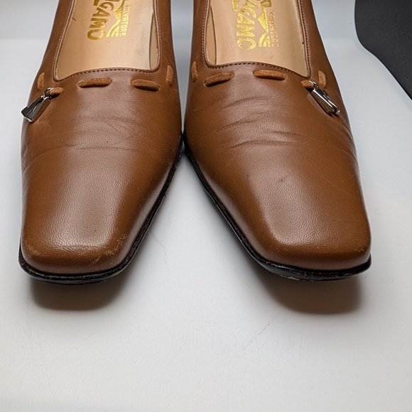 Salvatore Ferragamo Brown Leather Women's Shoes 8 Narrow - Picture 16 of 16